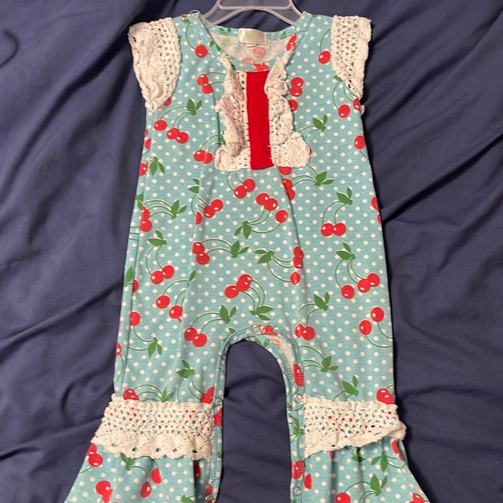 Honeydew Girls Cherries Sleeveless Jumpsuit size 6-12M